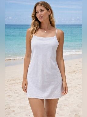 Abercrombie & Fitch White Linen Beach Slip Dress